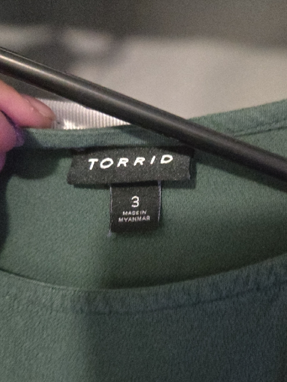 torrid Dark Green Sleeveless Tank  with Gathered Waist - Picture 3 of 3